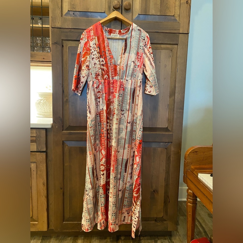 To My Lovers maxi geometric print dress, L
